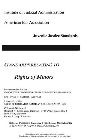 Standards Relating to Rights of Minors