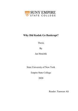 Why Did Kodak Go Bankrupt?