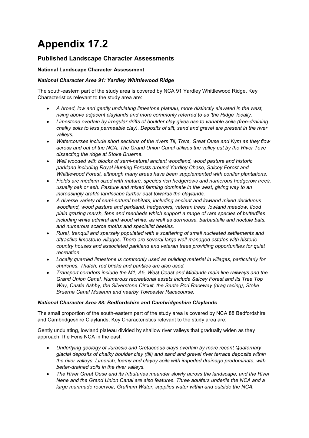 Appendix 17.2 Published Landscape Character Assessments