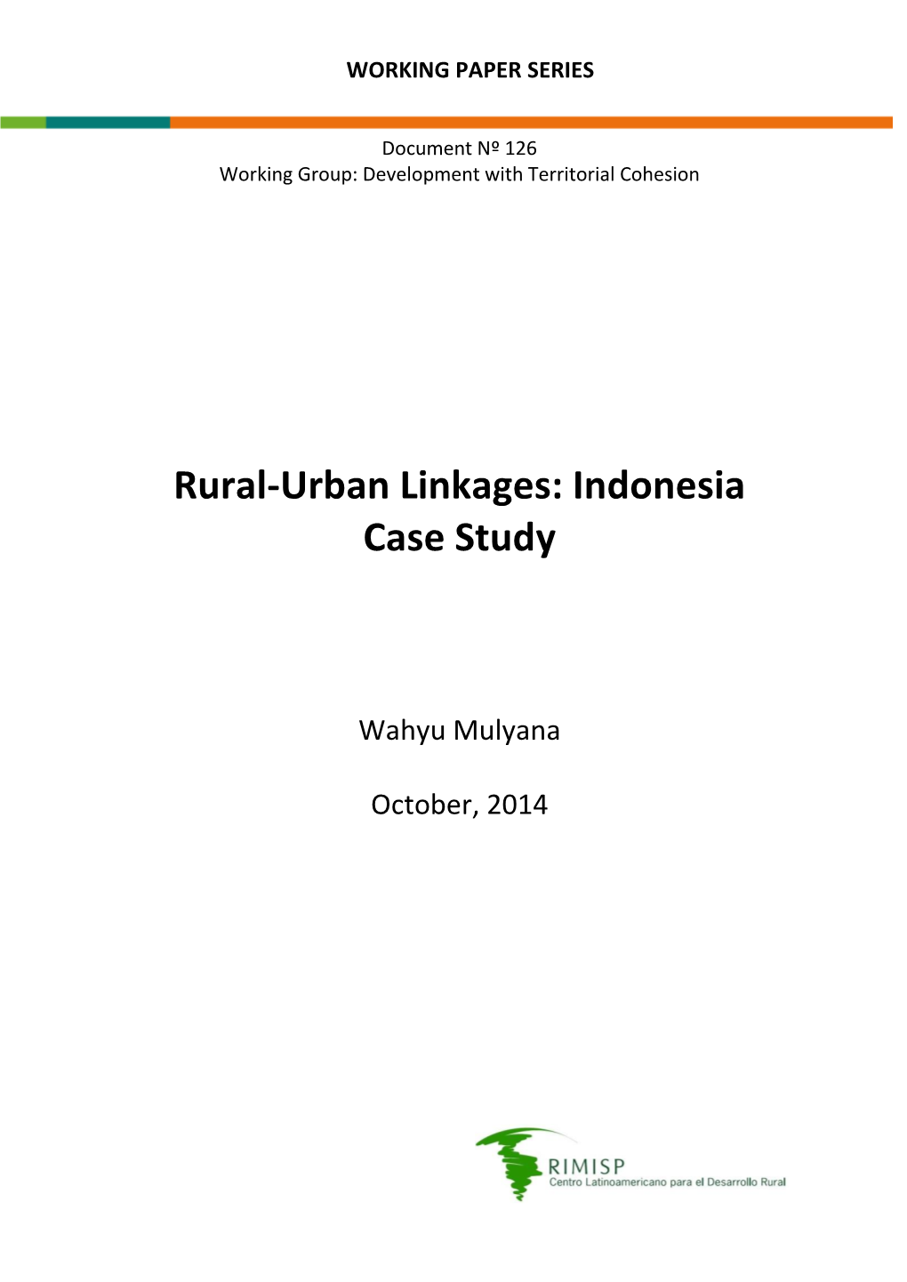 Rural-Urban Linkages: Indonesia Case Study