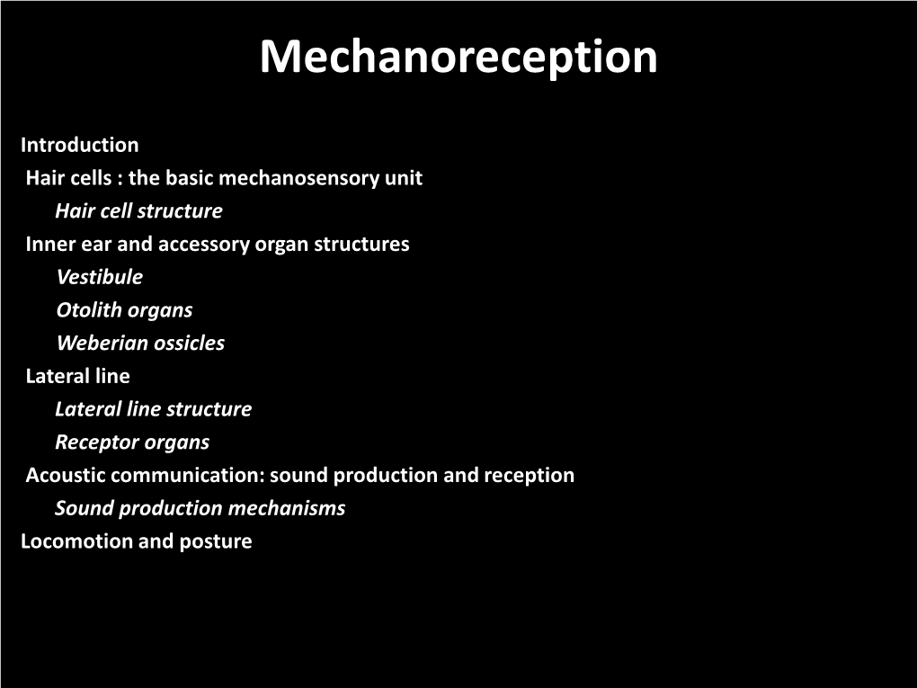 Mechanoreception