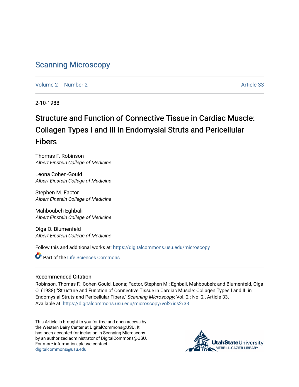 Structure and Function of Connective Tissue in Cardiac Muscle: Collagen Types I and III in Endomysial Struts and Pericellular Fibers