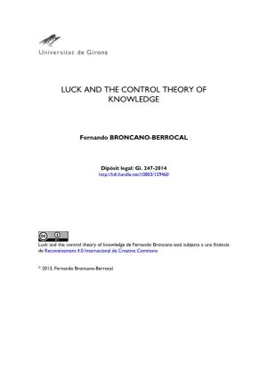 Luck and the Control Theory of Knowledge