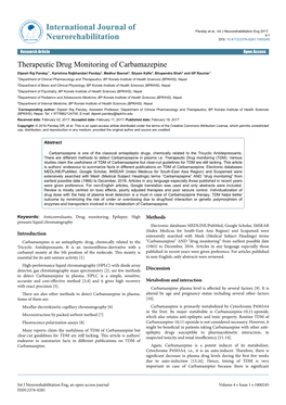 Therapeutic Drug Monitoring of Carbamazepine