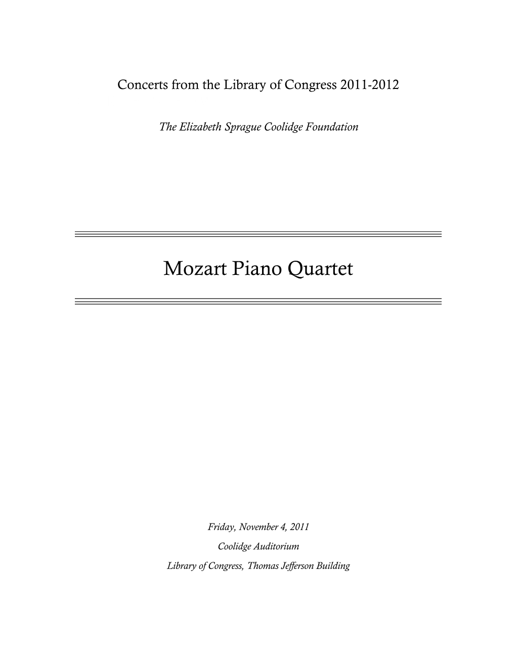 Concerts from the Library of Congress 2011-2012 CONCERTS FROM