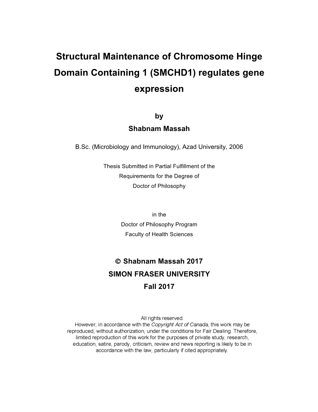 (SMCHD1) Regulates Gene Expression