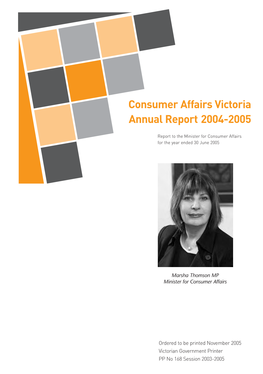 Consumer Affairs Victoria Annual Report 2004 05