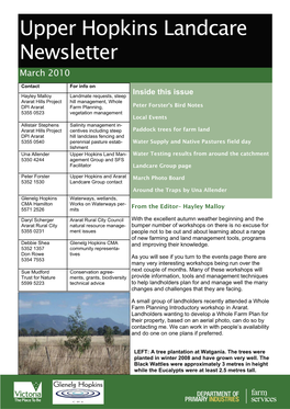 Upper Hopkins Landcare Newsletter March 2010