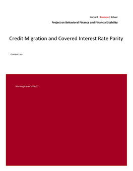 Credit Migration and Covered Interest Rate Parity (Pdf)