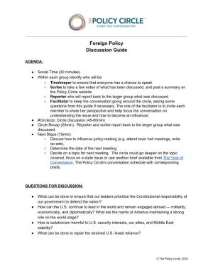 Foreign Policy Discussion Guide