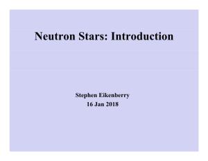 Neutron Stars: Introduction