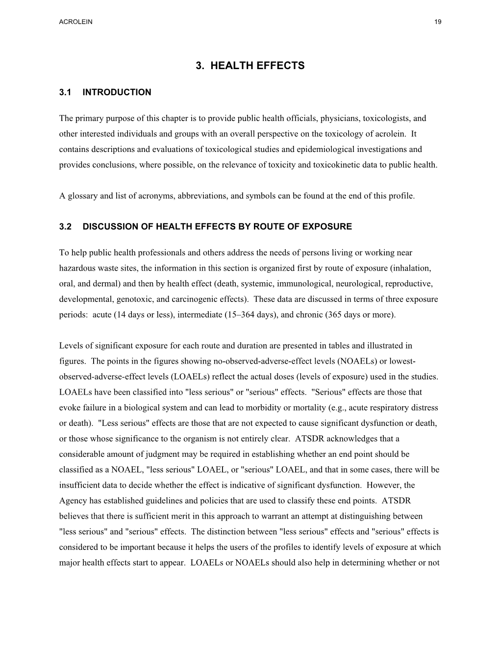 Toxicological Profile for Acrolein