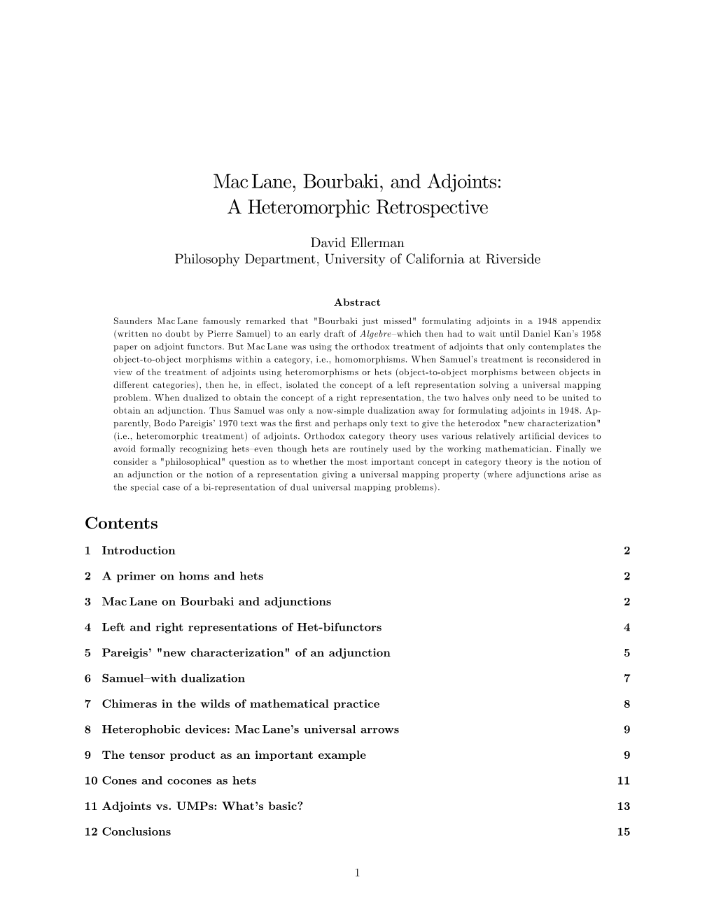 Maclane, Bourbaki, and Adjoints: a Heteromorphic Retrospective
