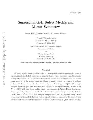 Supersymmetric Defect Models and Mirror Symmetry