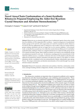 Novel Ansa-Chain Conformation of a Semi-Synthetic Rifamycin Prepared Employing the Alder-Ene Reaction: Crystal Structure and Absolute Stereochemistry †