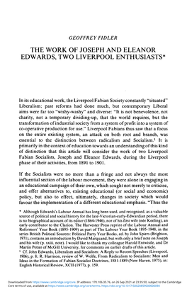 The Work of Joseph and Eleanor Edwards, Two Liverpool Enthusiasts*