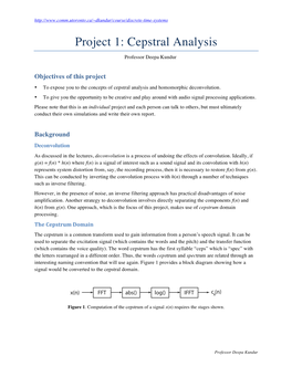 Project 1: Cepstral Analysis