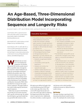 An Age-Based, Three-Dimensional Distribution Model Incorporating Sequence and Longevity Risks by Larry R