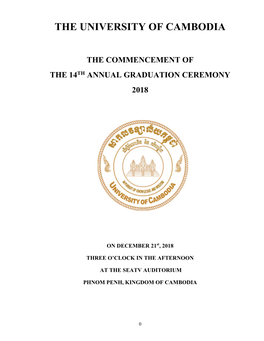 The Commencement of the 14Th Annual Graduation Ceremony 2018