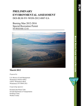 Burning Man 2012-2016 Preliminary Environmental Assessment