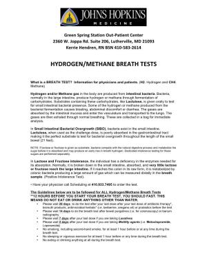 Hydrogen/Methane Breath Tests