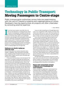 Technology in Public Transport: Moving Passengers to Centre-Stage