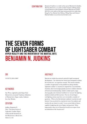 The Seven Forms of Lightsaber Combat Hyper-Reality and the Invention of the Martial Arts Benjamin N