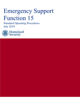 Emergency Support Function 15: Standard Operating Procedures