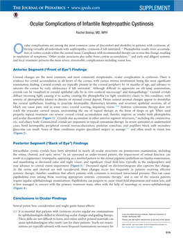 Ocular Complications of Infantile Nephropathic Cystinosis