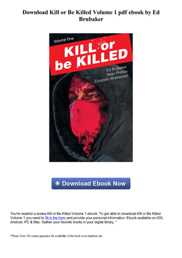 Download Kill Or Be Killed Volume 1 Pdf Ebook by Ed Brubaker