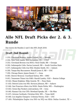 NFL Draft Picks Der 2. &#038