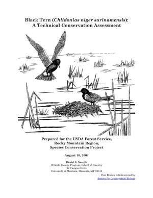 Black Tern (Chlidonias Niger Surinamensis): a Technical Conservation Assessment