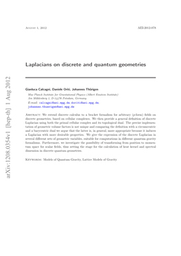 Laplacians on Discrete and Quantum Geometries