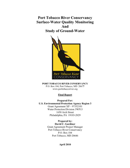 PTRC Surface-Water Quality Monitoring and Study of Ground