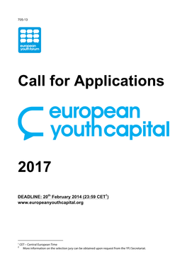 Call for Applications 2017