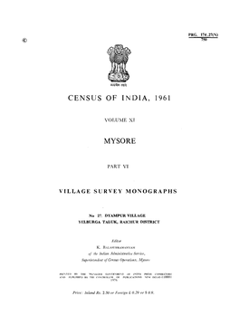 Village Survey Monographs, Dyampur, No-27, Part VI, Vol-XI