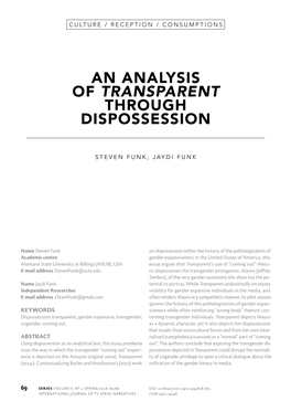 An Analysis of Transparent Through Dispossession