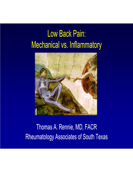 Low Back Pain: Mechanical Vs. Inflammatory