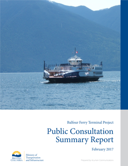 Public Consultation Summary Report