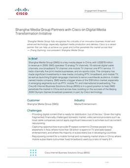 Shanghai Media Group Partners with Cisco on Digital Media Transformation Initiative