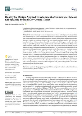 Quality by Design Applied Development of Immediate-Release Rabeprazole Sodium Dry-Coated Tablet