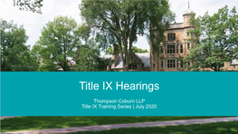 Title IX Hearings