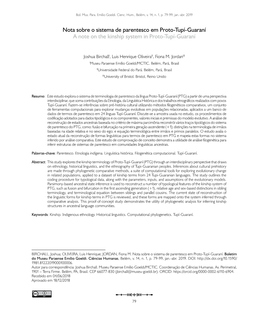 Nota Sobre O Sistema De Parentesco Em Proto-Tupí-Guaraní a Note on the Kinship System in Proto-Tupí-Guaraní