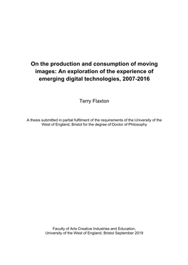 An Exploration of the Experience of Emerging Digital Technologies, 2007-2016