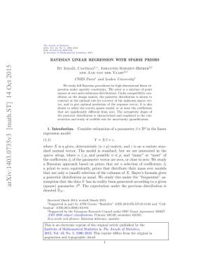 Bayesian Linear Regression with Sparse Priors (DOI: 10.1214/15-AOS1334SUPP; .Pdf)