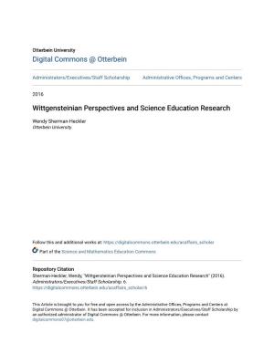 Wittgensteinian Perspectives and Science Education Research