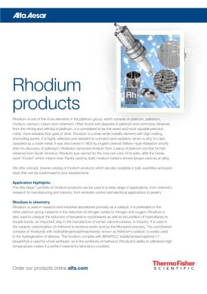 Rhodium Products