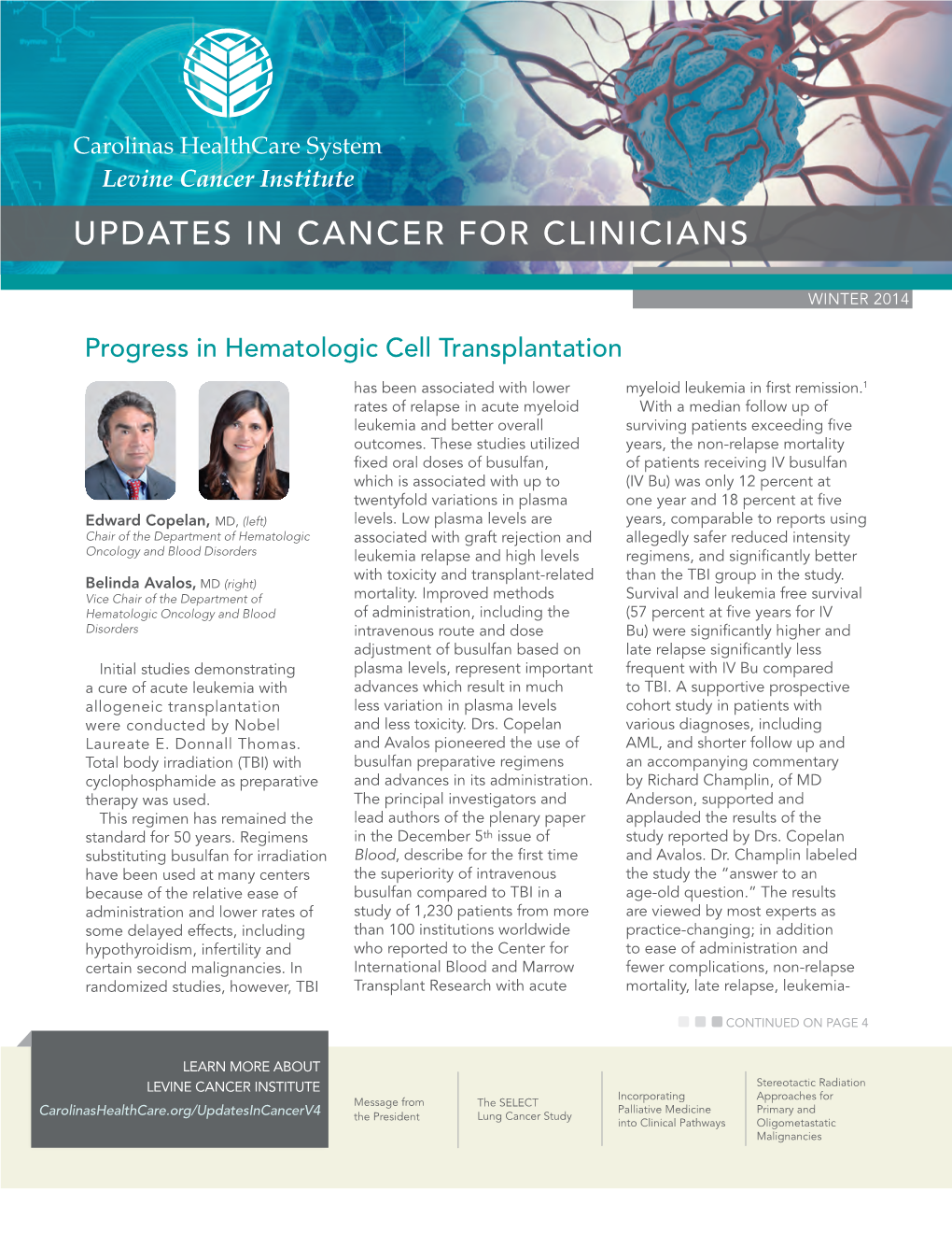 Updates in Cancer for Clinicians