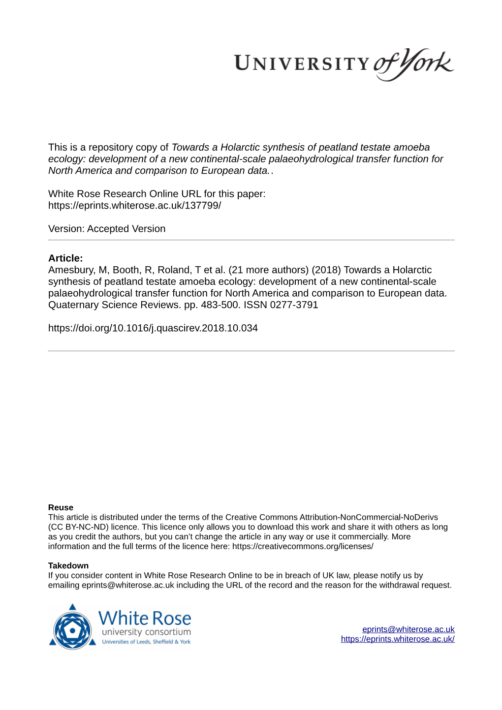 Towards a Holarctic Synthesis of Peatland Testate Amoeba Ecology