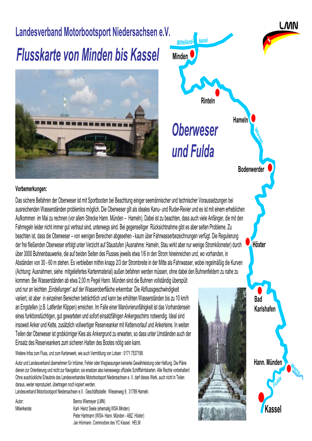 Flusskarte Von Minden Bis Kassel Oberweser Und Fulda